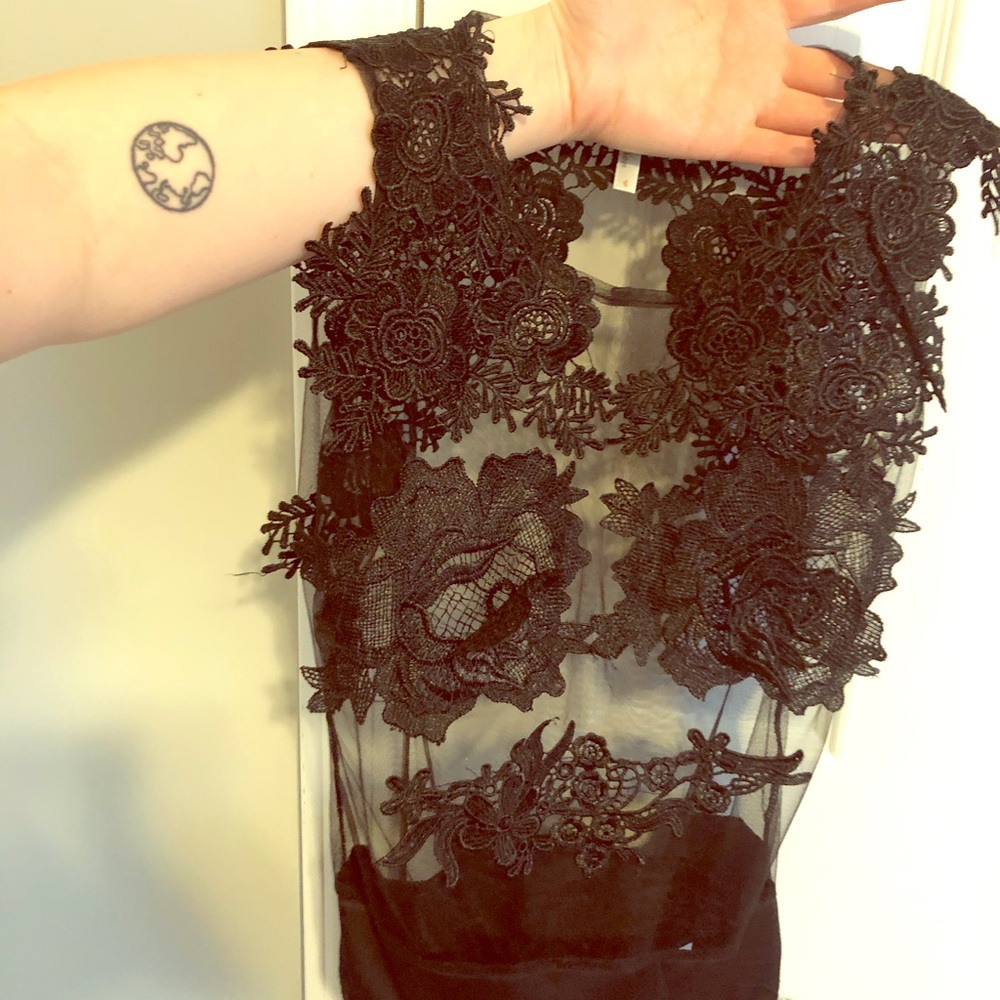 Black lacy leotard